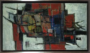 Henk Munnik - Olieverf op doek, Abstracte compositie - Ingelijst kopen? Bied vanaf 250!
