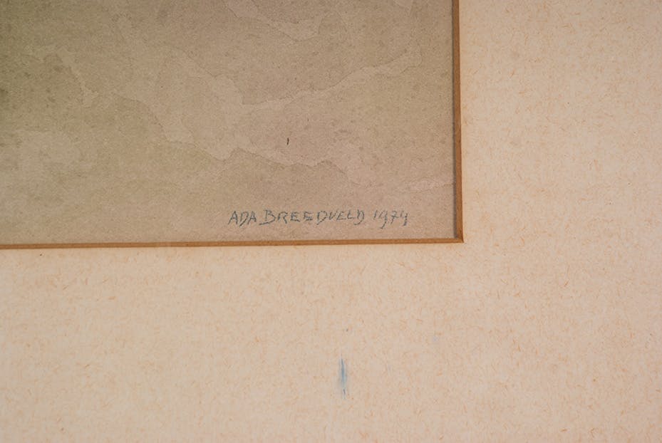 Ada Breedveld - Papier vliegtuig - 1979 - Aquarel op papier kopen? Bied vanaf 15!