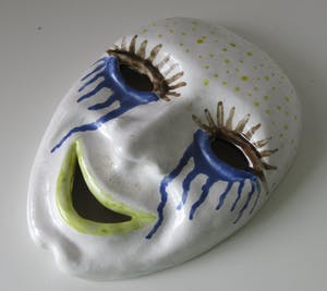 Niet of onleesbaar gesigneerd - Hand beschilderd keramisch Venetiaans masker kopen? Bied vanaf 1!