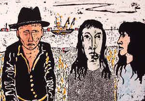 Frank Lodeizen - Zeefdruk, handingekleurd: Zigeuners uit Amsterdam - 1989 verkocht voor € 55!