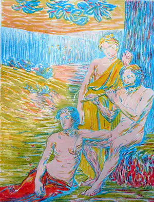 Hippolyte Petitjean - L'Age d'Or de PAN -kleurenlithografie 1898- verkauft für € 60!