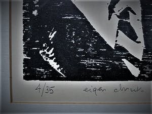 Olaf van der Beek - Kleine oplage (35) PoP-Art houtsnede "Bonnie&Clyde" - gesigneerd kopen? Bied vanaf 30!