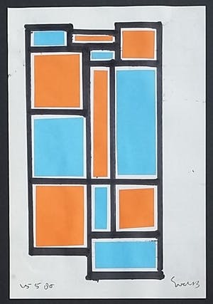 Siep van den Berg - Colagge in blauw op papier kopen? Bied vanaf 100!