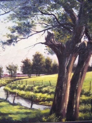 Joseph Gregoire - Landschap met beek en wilgen. kopen? Bied vanaf 40!