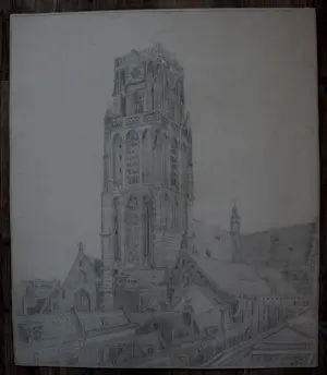 Eugene Rensburg - 2 potlood tekeningen: Gemeente Botersloot Rotterdam - 1925 kopen? Bied vanaf 100!