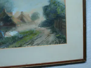 Arnold Koning - Ingelijste aquarel / pastel , Boerin bij Boerderij kopen? Bied vanaf 80!