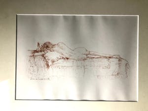 Maria de Ruiter de Witt - Poserend naakt - Tekening, Ingelijst kopen? Bied vanaf 55!