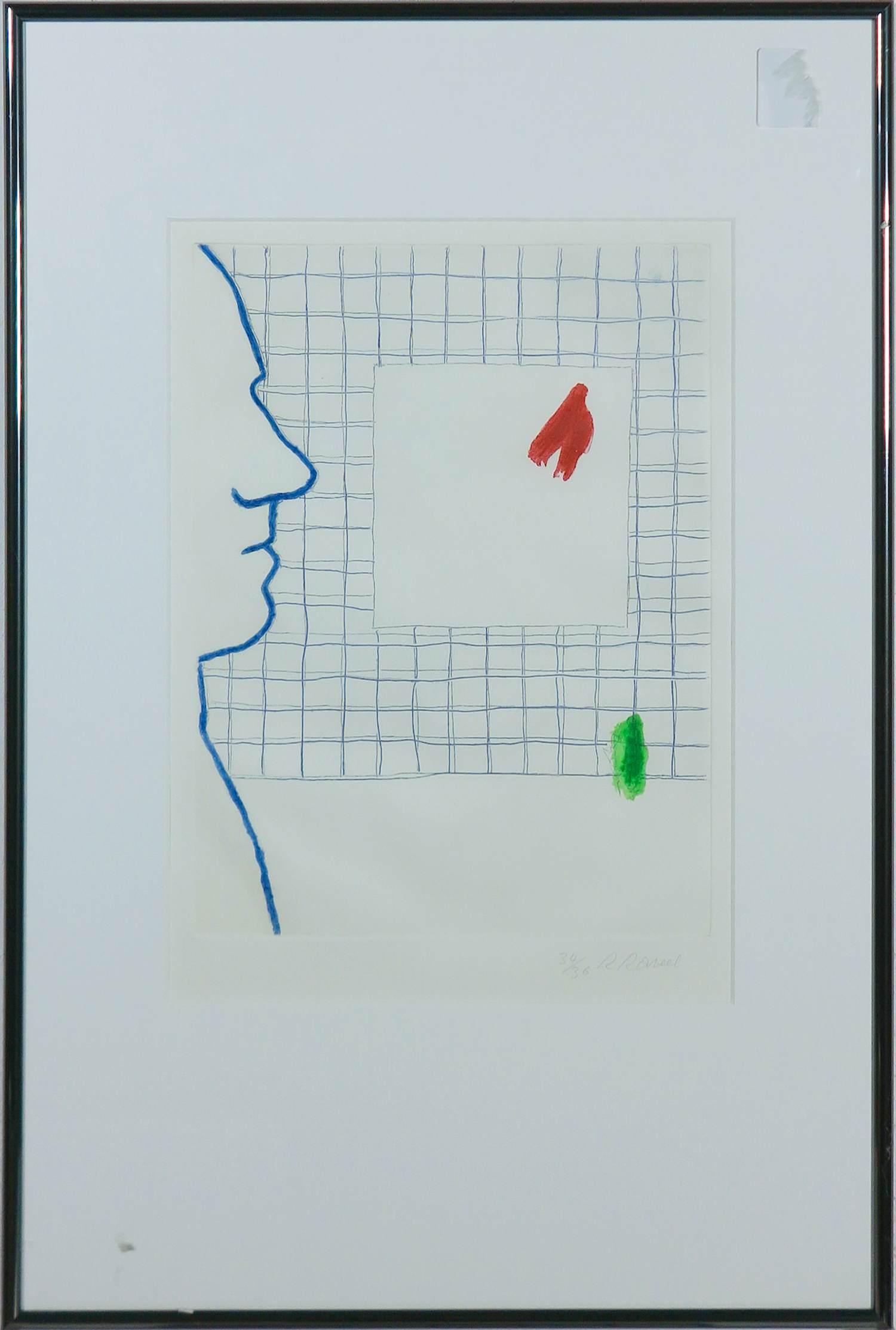 Roger Raveel - Kleurenets, Zonder titel - Ingelijst kopen? Bied vanaf 850!