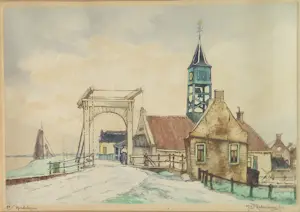 Hendrikus Roodenburg - (1895-1987) 1930s KLEUREN ETS HINDELOOPEN GESIGNEERD INGELIJST ACHTER GLAS kopen? Bied vanaf 50!