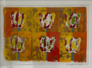 Pieter Schotman - Oranje - tulpen geschilderd origineel met de hand kopen? Bied vanaf 30!
