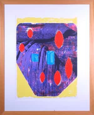 Jelis van Dolderen - Zeefdruk, La Montanara IV - Ingelijst verkocht voor € 50!