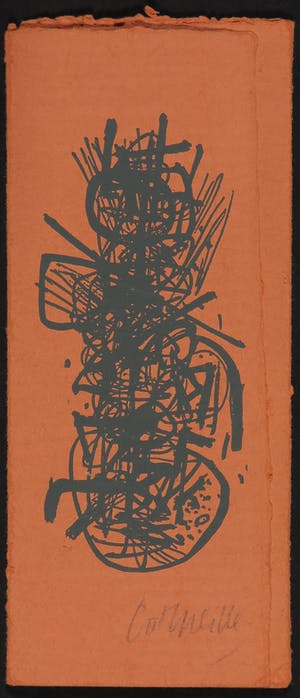 Corneille - Zeldzame vroege uitnodiging met zwart reliëfdruk, met de hand gesigneerd kopen? Bied vanaf 1!