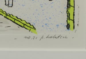 Pieter Holstein - Ets (handgekleurd), De observatie van Ernst Mach - Ingelijst kopen? Bied vanaf 80!