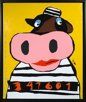 Jeroen Gerlofsma - Zeefdruk, Gele Koe - ingelijst kopen? Bied vanaf 20!