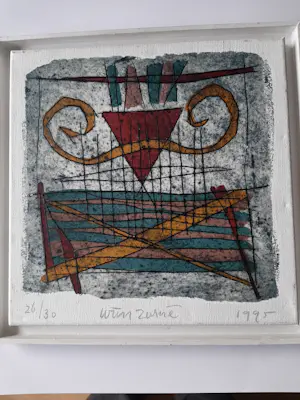 Wim Zurne - Zeefdruk op doek, in houten baklijst, 26/30 kopen? Bied vanaf 40!