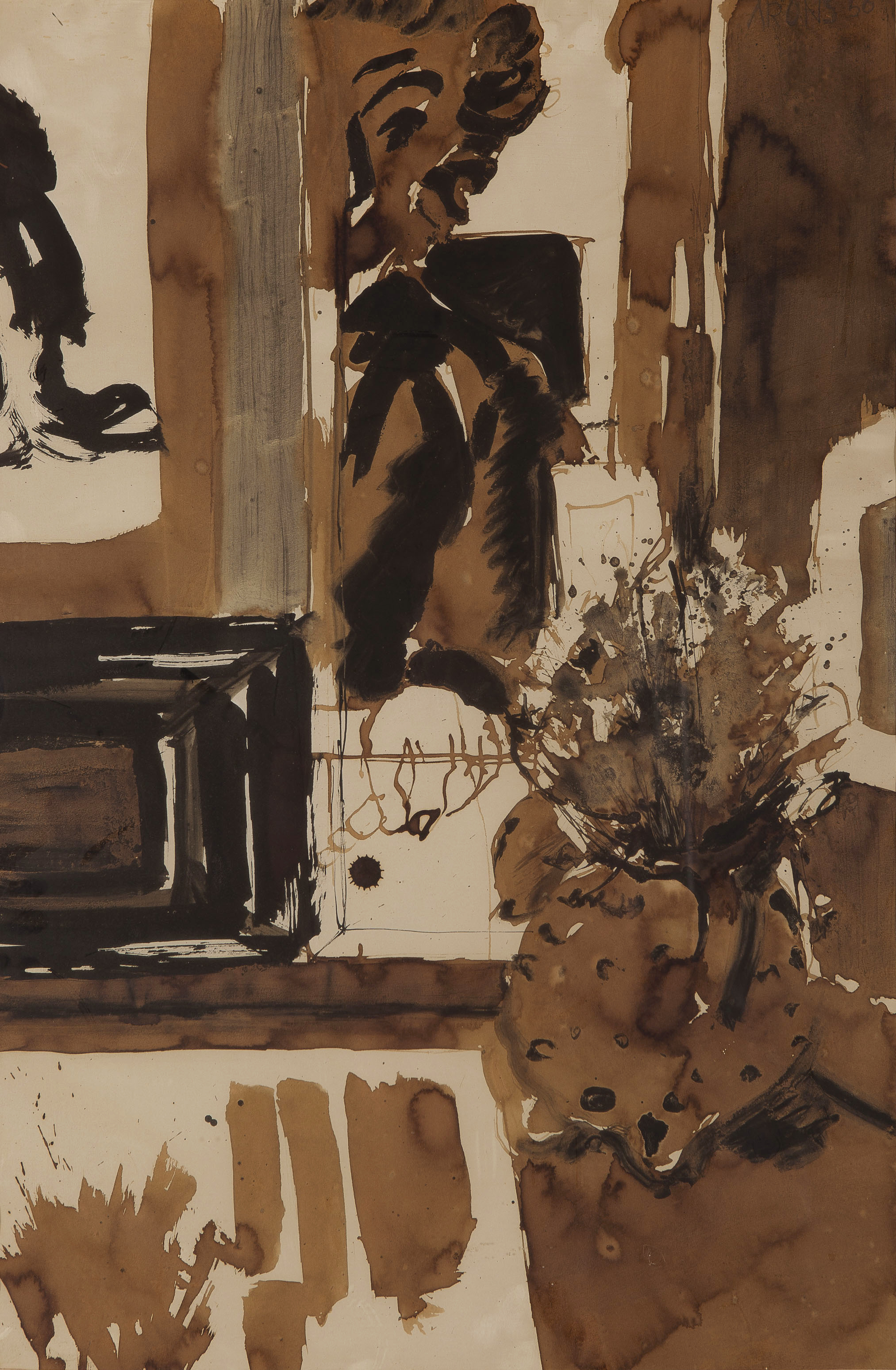 Jan Arons - Hand - Inkt op papier - niet gesigneerd - herkomst BKR - 1966 kopen? Bied vanaf 10!