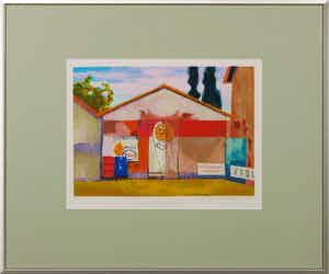 Willem Brauck - Zeefdruk, Esso - Ingelijst verkocht voor € 35!