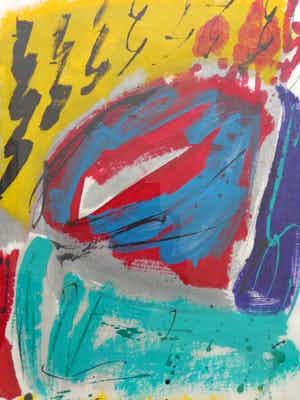 Bep Toscani - ABSTRACTIE / GOUACHE / 73x53cm / KADER / SIG / 1990 verkocht voor € 30!