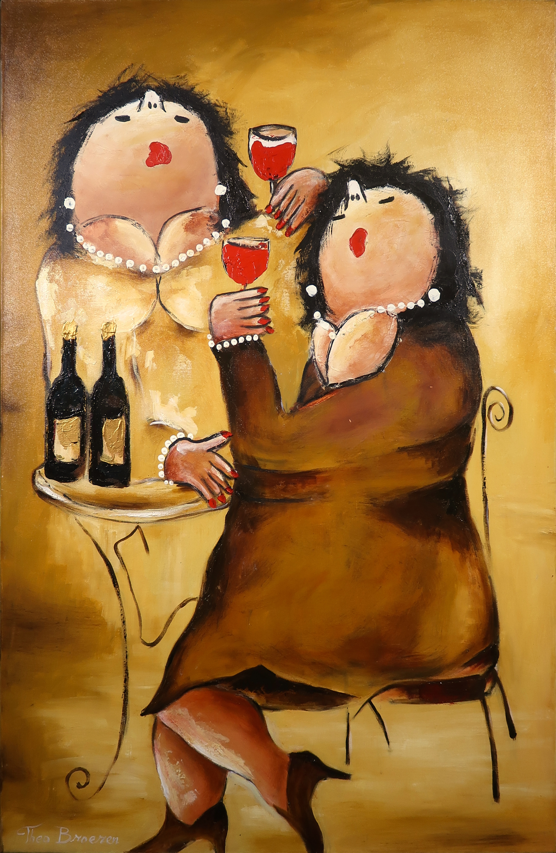 Theo Broeren - Acryl op doek, Party in the USA (Groot) verkocht voor € 100!