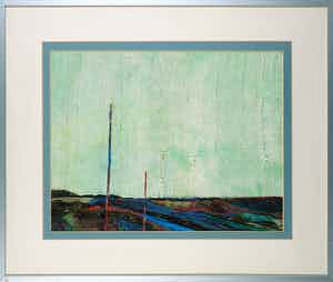 Maya Wildevuur - Collage van textiel, Herfstig - Ingelijst verkocht voor € 60!