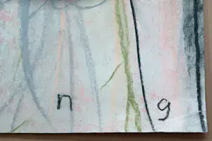 Hans Abbing - Zeer grote krijttekening - 1992 kopen? Bied vanaf 200!