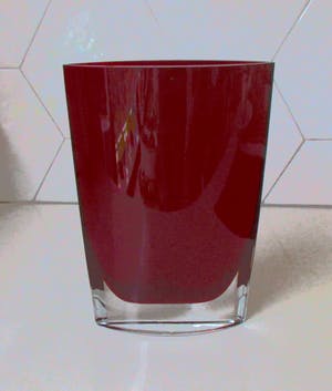 Krosno - Dieprode ovale kristallen vaas kopen? Bied vanaf 32!