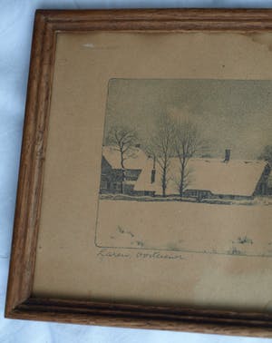 Jan Voerman (jr.) - Ingelijste litho, “Laren, Oosterend” , Winterlandschap – gesigneerd - 1946 kopen? Bied vanaf 1!