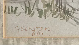 Ger Sluijter - aquarel op papier - deel landhuis - 1966 - gesigneerd kopen? Bied vanaf 35!