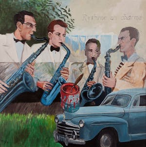 Frits Linnemann - Rythme en Charme - 1976 - olieverf op doek - BKR Rotterdam kopen? Bied vanaf 20!