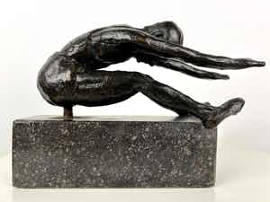 Gerard Lageman - Bronzen scultpuur | 'Turner' | jaren '80 verkocht voor € 1!