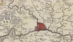 Frederik de Wit - Handgekleurde kopergravure, Comitatus Namurci (...) / Namen kopen? Bied vanaf 35!