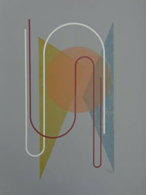 Cesar Domela - GEOMETRISCHE ABSTRACTIE / KLEURLITHO / 66x50cm / SIG kopen? Bied vanaf 120!