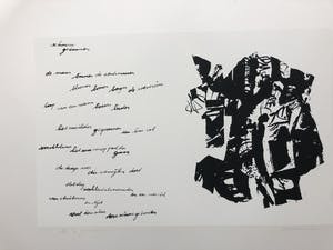 Niet of onleesbaar gesigneerd - Serie van zes zeefdrukken en zes gedichten kopen? Bied vanaf 1!