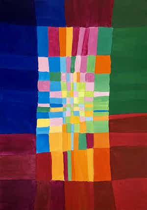 Niet of onleesbaar gesigneerd - Kleurrijk abstract verkocht voor € 1!