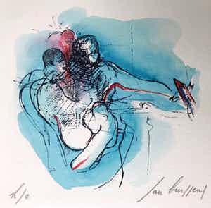 Jan Burssens - Mooie zeefdruk - 1996 - Gesigneerd - HC verkocht voor € 35!