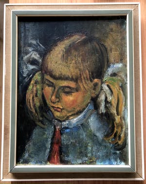 Niet of onleesbaar gesigneerd - Prachtig schilderij - Meisje met staartjes in het haar. kopen? Bied vanaf 1!