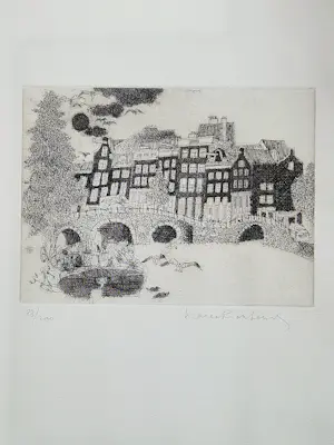 Marc-Andre Richterich - Marco Richterich - droge naald Ets "Amsterdam" glmt. oplage -potloodges. kopen? Bied vanaf 34!