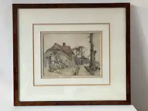 Xeno Munninghoff - Zicht op boerderijen Unksepad te Oosterbeek vendu pour 110€ !