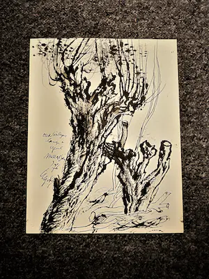 Charles Eyck - Orig. Inkt tekening "Oude wilgen" met boek en handgeschreven opdracht! kopen? Bied vanaf 117!