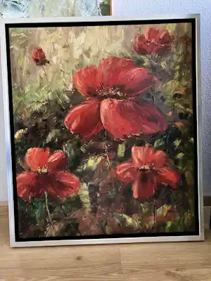 Carlo Rossi - Schilderij met klaprozen in bijpassende lijst. verkauft für € 50!