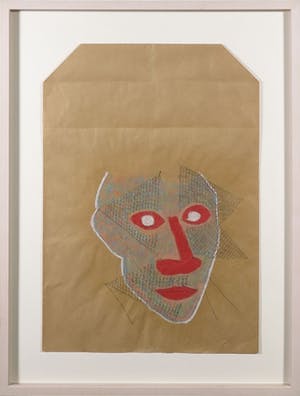 Dirk Celis - Gemengde techniek op kraftpapier, Zonder titel - Ingelijst kopen? Bied vanaf 50!