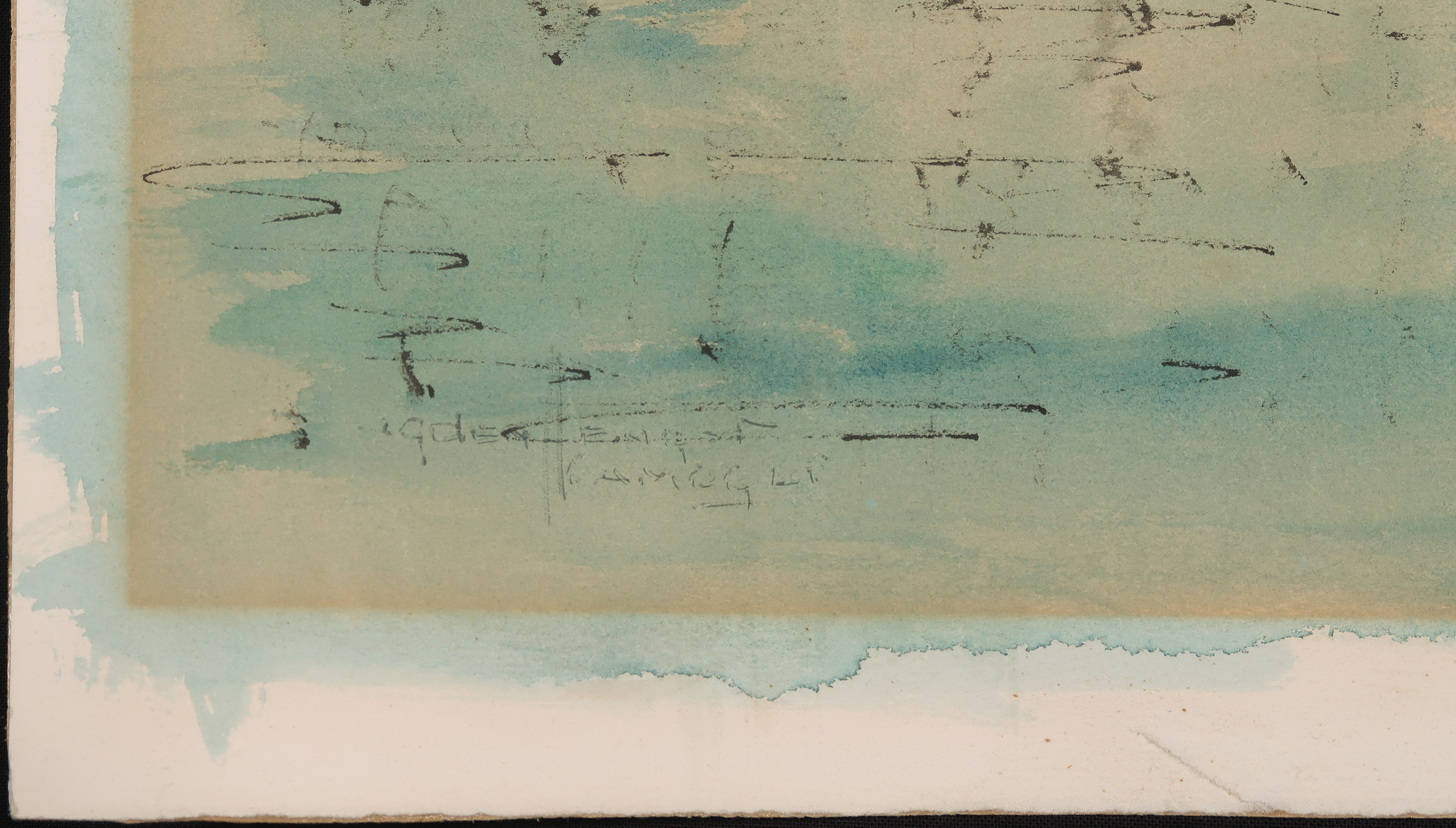 Jan den Hengst - Inkttekening en aquarel, Haven kopen? Bied vanaf 40!