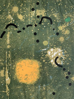 Jef Diederen - Kleurenhoutsnede op rijstpapier | zonder titel | 1987 kopen? Bied vanaf 100!