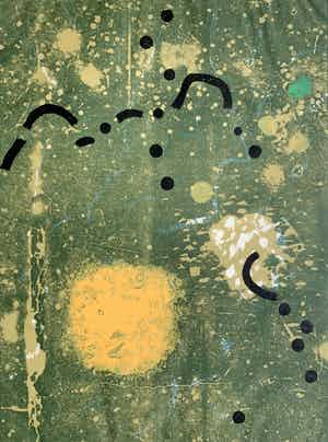 Jef Diederen - Kleurenhoutsnede op rijstpapier | zonder titel | 1987 verkocht voor € 100!