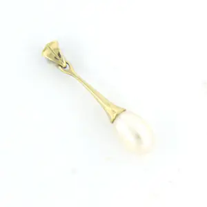 14k geel gouden hanger met een parel - afm. 2.5 cm x 5.9 mm kopen? Bied vanaf 70!