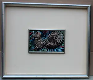 Corneille - Gepolychromeerde reliëf, in zilver: Vliegende vogel kopen? Bied vanaf 299!