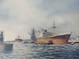 Marius de Jongere - Fraai havengezicht van Rotterdam kopen? Bied vanaf 850!