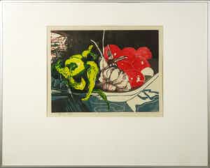 Vincent van Ojen - Houtsnede, Stilleven - Ingelijst (Groot) verkocht voor € 60!