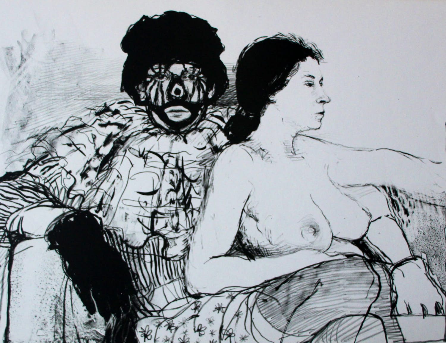 Aat Veldhoen - Rotaprint: De Clown en de naakte dame verkocht voor € 50!