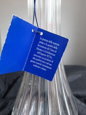 1e gehalte Zilver - Handgemaakte Murano vaas met zilveren voet kopen? Bied vanaf 20!